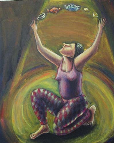 'Juggler' acrylic on canvas